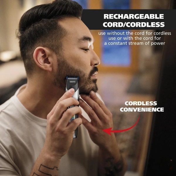 Cord/Cordless Rechargeable Hair & Beard Trimmer for Men - 9891-100